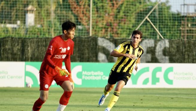 Iván Azón, en el partido jugado ante el Al Shabab saudí en Marbella hace 25 días.