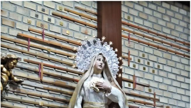 Imagen de la Virgen de los Dolores en la Parroquia de Montemolín.