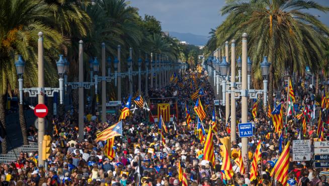 La Diada reúne 150.000 manifestantes, una de las cifras más bajas desde 2012