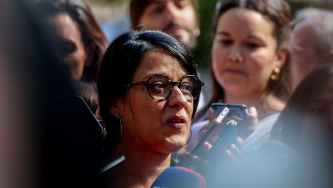 Anna Gabriel, de la CUP, a su salida del Supremo este miércoles.