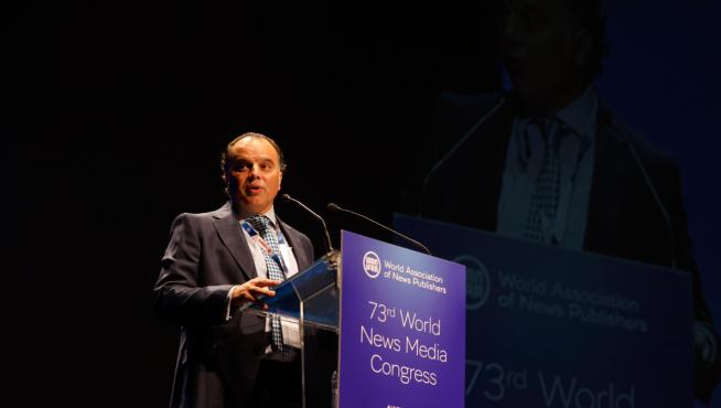 Fernando de Yarza, en la apertura del Congreso Mundial de Medios de WAN-IFRA en Zaragoza