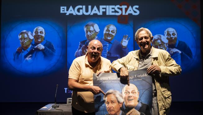 Santiago Urrialde y Josema Yuste, ayer, en el Teatro de las Esquinas