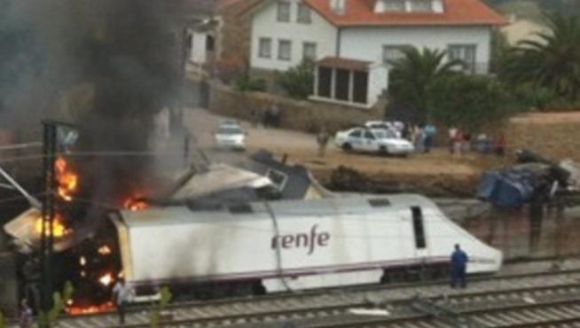 Accidente de tren en Santiago en julio de 2013.