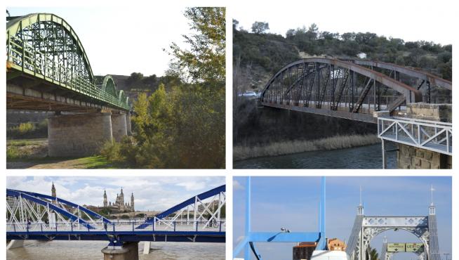 Algunas de las estructuras de hierro (Gallur, Santa Eulalia y Zaragoza) más representativas.