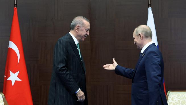 Putin y Erdogan, este jueves en Astaná, Kazajistán.