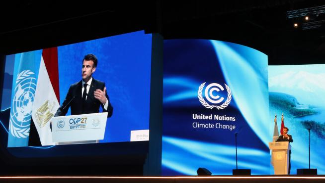Macron, en su intervención en el COP27.