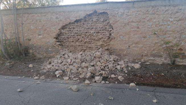 Tramo de la muralla que se ha desplomado
