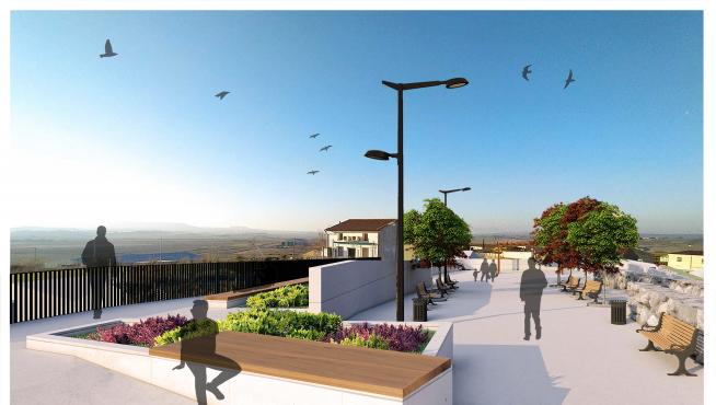 Proyecto del nuevo espacio libre que que el ayuntamiento de Monzón tiene previsto levantar en Selgua.