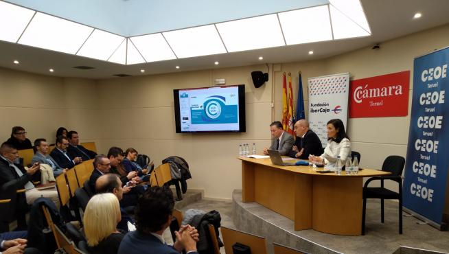 Un momento de la jornada sobre sostenibilidad celebrada en la Cámara de Comercio de Teruel.