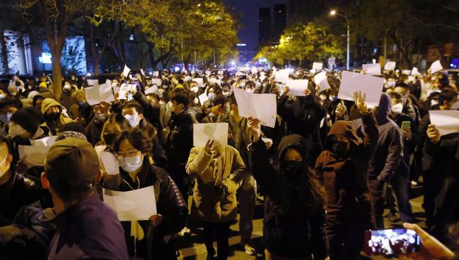 Protestas en China ante las medidas anticovid.