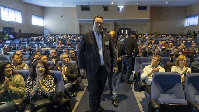 José María Alcubierre, en la Asamblea General de UAGA, en Zaragoza.