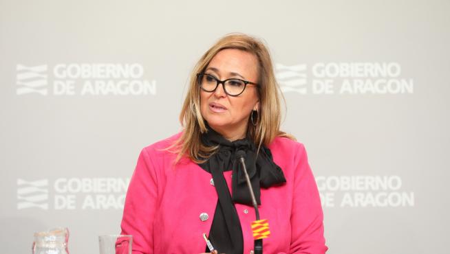 La consejera de Presidencia, Mayte Pérez, en su comparecencia de este miércoles tras el Consejo de Gobierno.