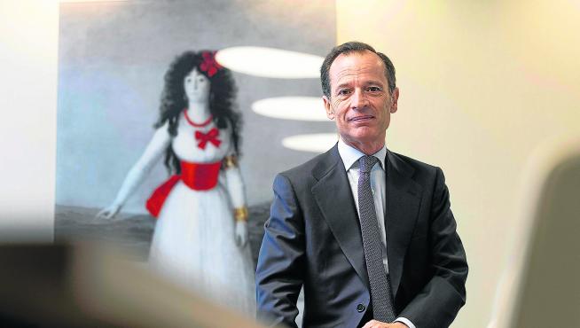 Javier Marín, consejero delegado de Singular Bank, en las oficinas de la entidad en Zaragoza.