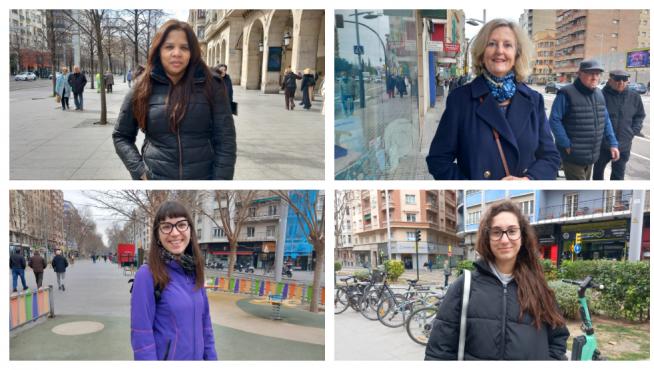 Nelly R., Ana R., Paula Ponz y Paula Longares son cuatro mujeres que viven en Zaragoza y opinan sobre igualdad en el Día de la Mujer.