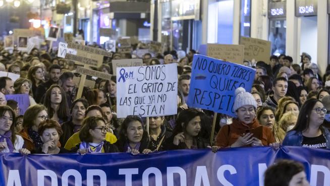 Manifestación por el 8M, Día de la Mujer, en Zaragoza