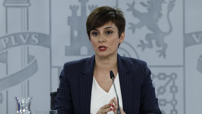 Isabel Rodríguez en la rueda de prensa posterior a la reunión del Consejo de Ministros.