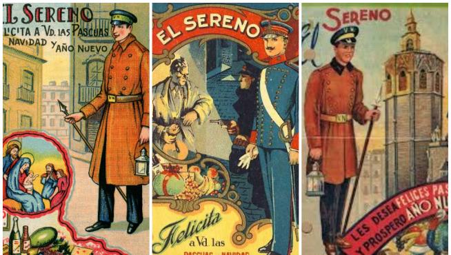 En los años 50 y 60 los serenos protagonizaban no pocas postales de felicitación.