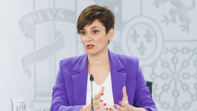 La ministra Portavoz y de Política Territorial, Isabel Rodríguez, durante una rueda de prensa posterior a la reunión del Consejo de Ministros.