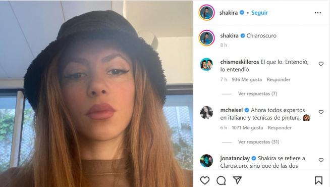 La nueva publicación de Shakira: "chiaroscuro".