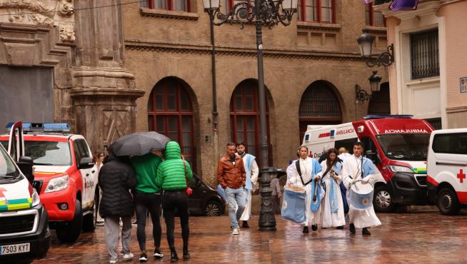 Suspendida la procesión del Pregón en Zaragoza por la lluvia