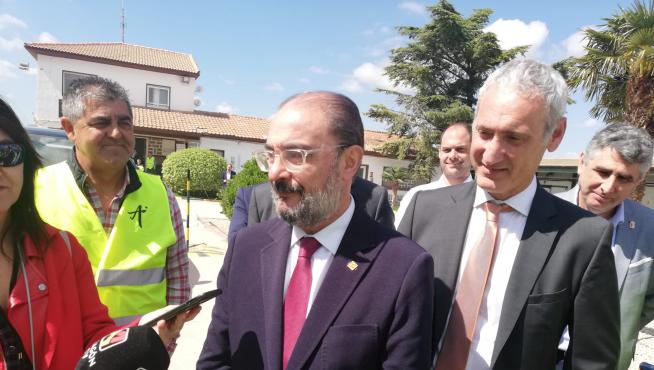Javier Lambán, en La Almunia