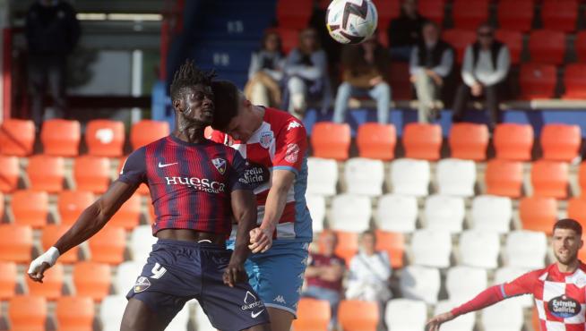 Obeng, durante el partido del sábado en Lugo.