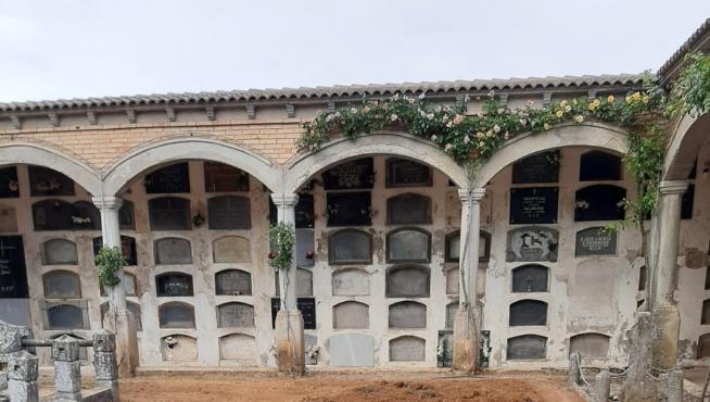Fosa común en la que se han realizado los trabajos de exhumación en el cementerio de Jaca.