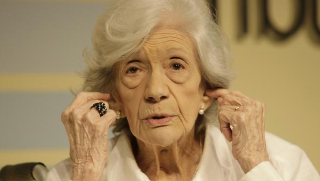 Ana María Matute, en 2008, durante una visita la Exposición Internacional de Zaragoza.