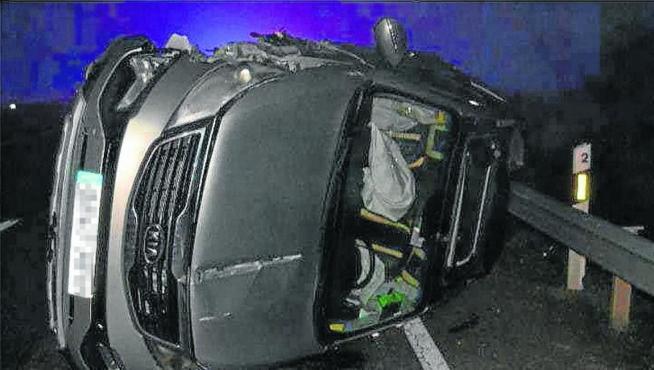 Estado en el que quedó el coche del conductor que causó la muerte del joven Luis Miguel López, de 23 años.