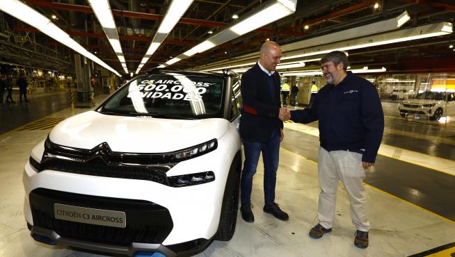 Imagen de archivo de la salida del Citroën C3 Aircross número 500.000 de los fabricados en la factoría de Stellantis en Figueruelas.