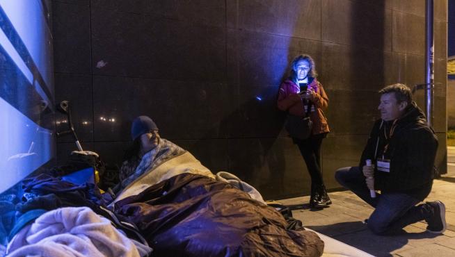 Recuento de personas sin hogar en las calles en Zaragoza