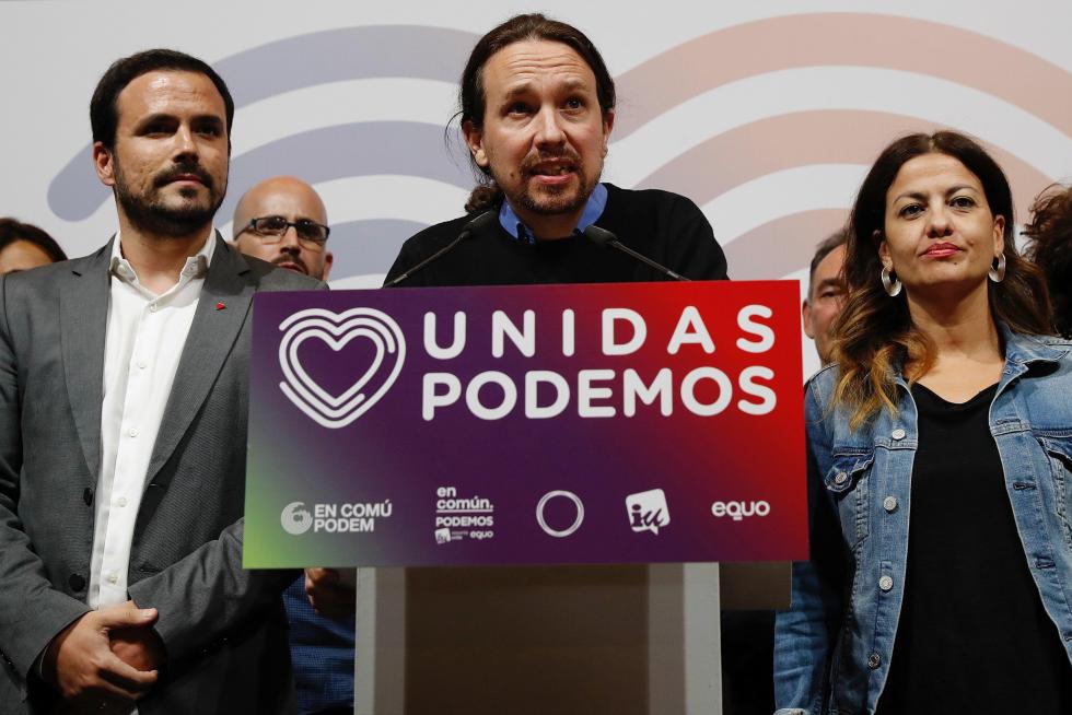 Pablo Iglesias tras los resultados electorales.
