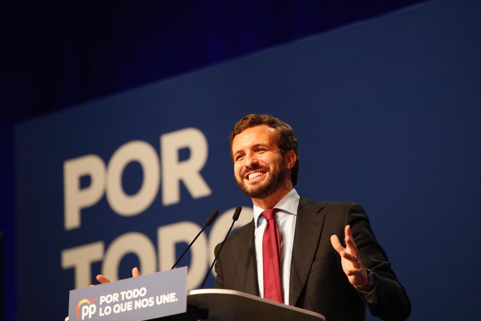 Mitin del candidato del PP Pablo Casado en Zaragoza