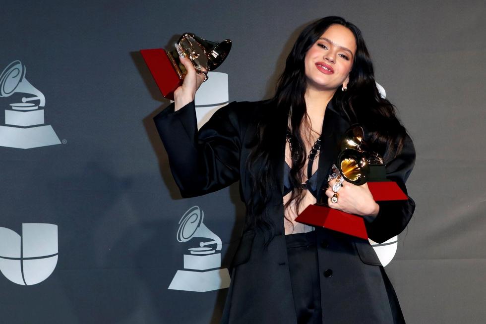 Las Vegas (United States), 15/11/2019.- Rosalia poses in the press room during the 20th annual Latin Grammy Awards ceremony at the MGM Grand Garden Arena in Las Vegas, Nevada, USA, 14 November 2019. The Latin Grammys recognize artistic and/or technical achievement, not sales figures or chart positions, and the winners are determined by the votes of their peers - the qualified voting members of the Latin Recording Academy. (Estados Unidos) EFE/EPA/NINA PROMMER Press Room - 20th Latin Grammy Awards