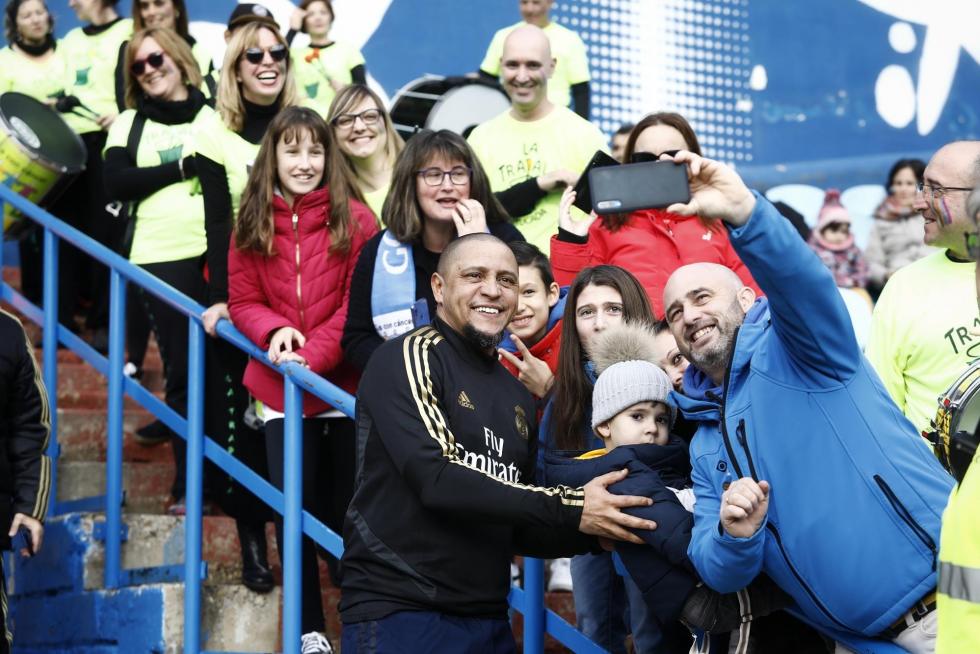 Partido de Aspanoa, que celebra este 2019 su 25º aniversario, entre los veteranos del Real Zaragoza y el Real Madrid, disputado en La Romareda