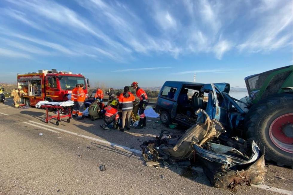 Accidente en la A-230 en Caspe