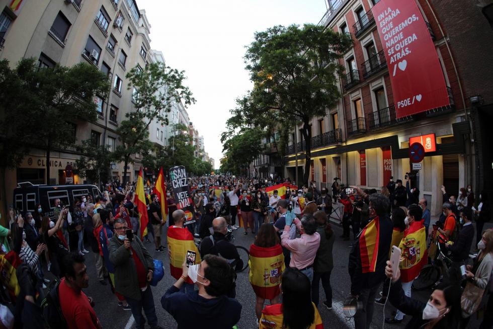 Protestas por la gestión del Gobierno de la crisis sanitaria.