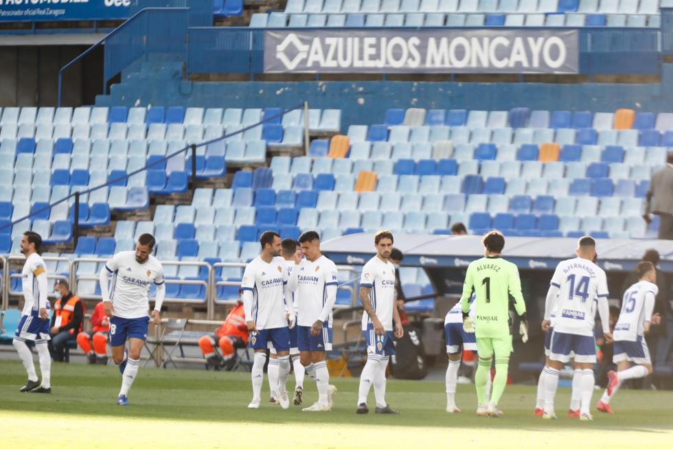 Real Zaragoza - Albacete: calentamiento antes del partido
