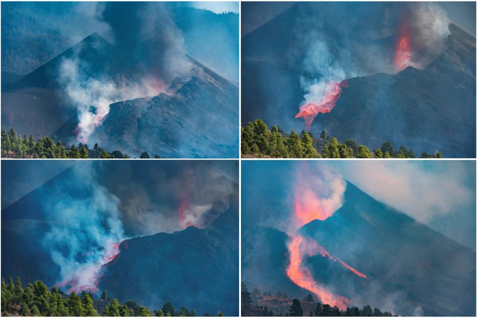 Derrumbe del flanco norte del cono del volcán de Cumbre Vieja
