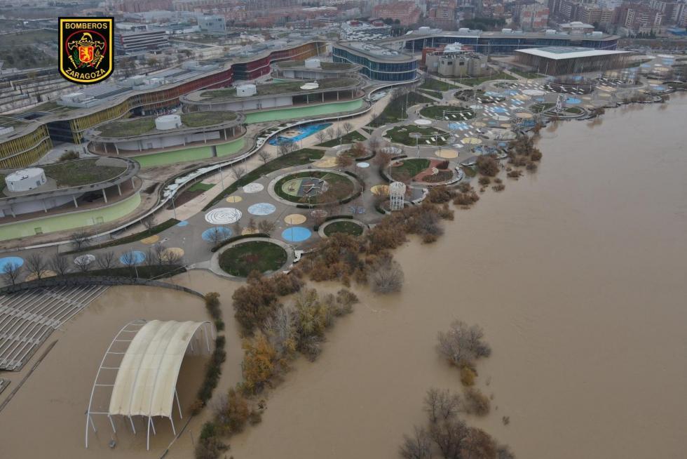 Afecciones de la crecida del Ebro en Zaragoza