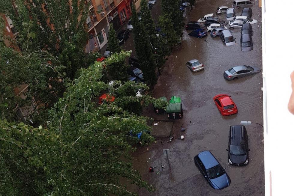 Tormenta atípica en Zaragoza