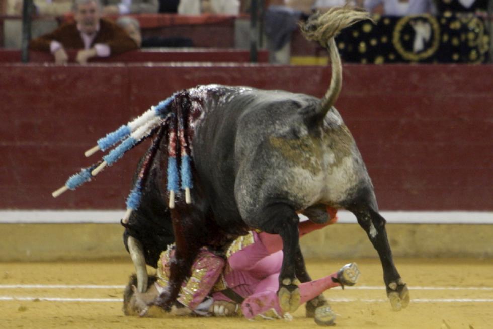 Padilla, cogido de gravedad en Zaragoza