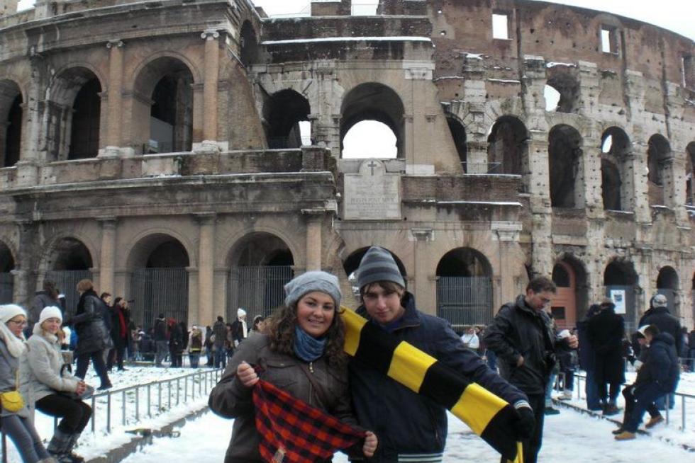 Almudena y Diego, desde el Coliseo. Sí, se puede.