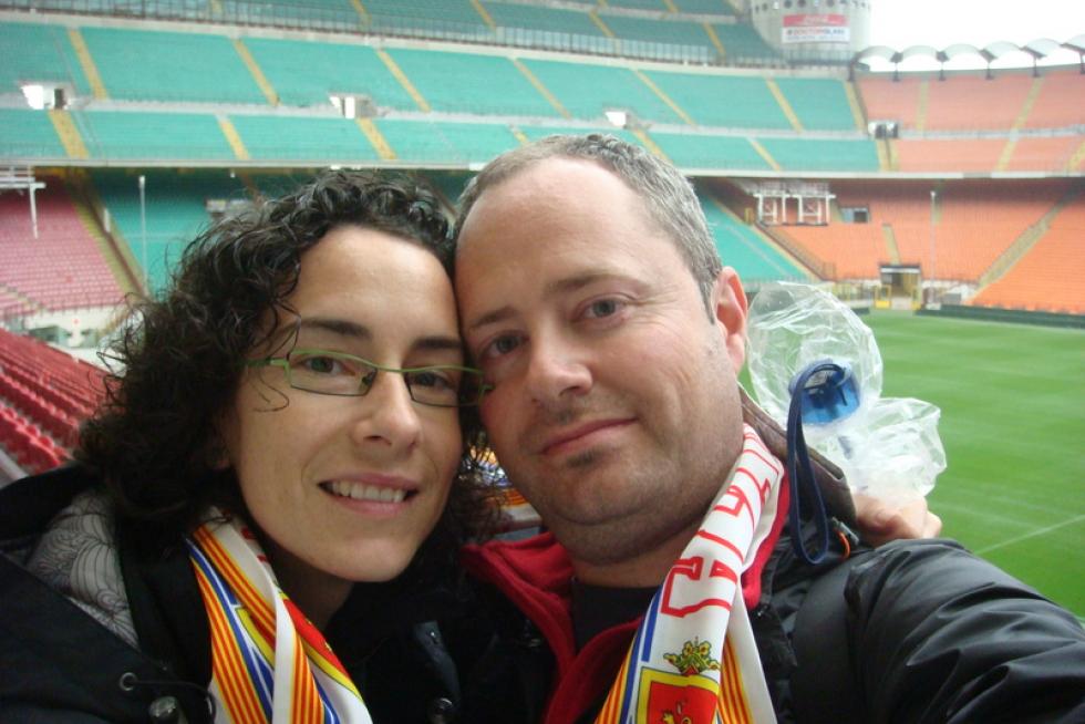 Desde San Siro (Milán), Laura y Serchio apoyamos al Real Zaragoza...sí se puede!!!