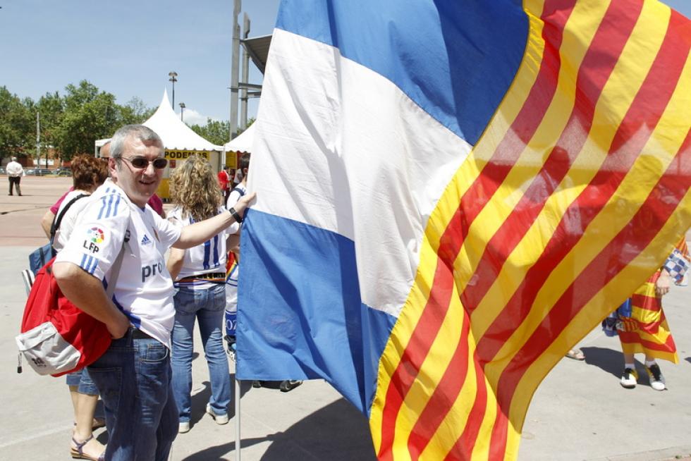 Llegada de los aficionados del Real Zaragoza a Getafe