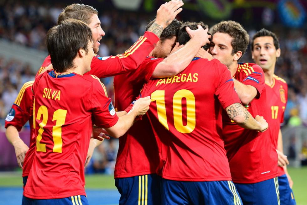 Imágenes de la final de la Eurocopa 2012, en la que se enfrentan las selecciones española e italiana