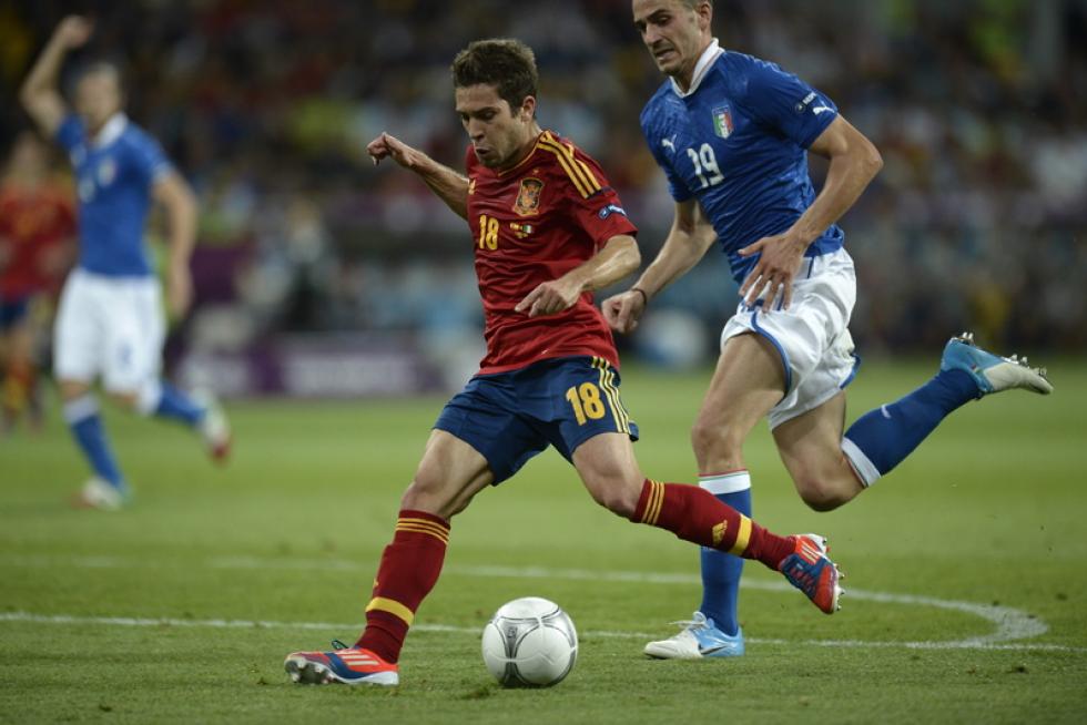 Imágenes de la final de la Eurocopa 2012, en la que se enfrentan las selecciones española e italiana