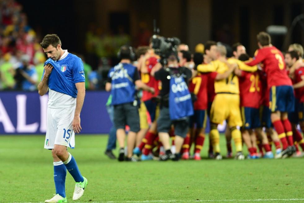 Imágenes de la final de la Eurocopa 2012, en la que se enfrentan las selecciones española e italiana