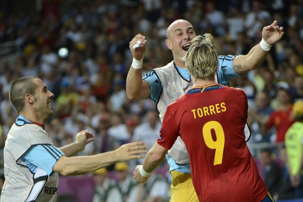Imágenes de la final de la Eurocopa 2012, en la que se enfrentan las selecciones española e italiana