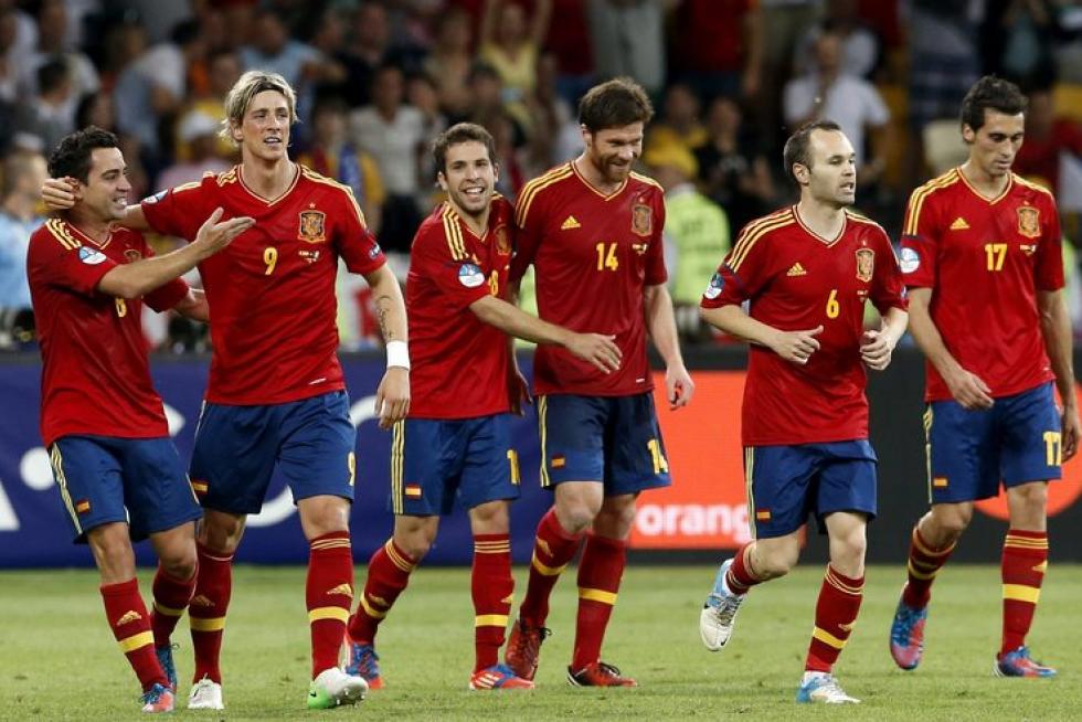 Imágenes de la final de la Eurocopa 2012, en la que se enfrentan las selecciones española e italiana